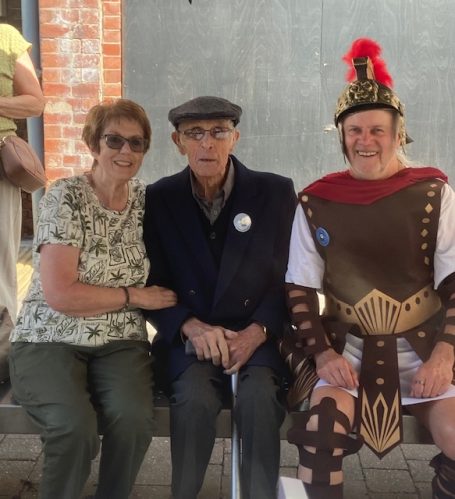 More Romans including Reg Lavine (centre) Friends, Romans, Castlefordians - lend me your ear!
On a scorching Saturday in May a Roman invasion took place yet again!
With celebration