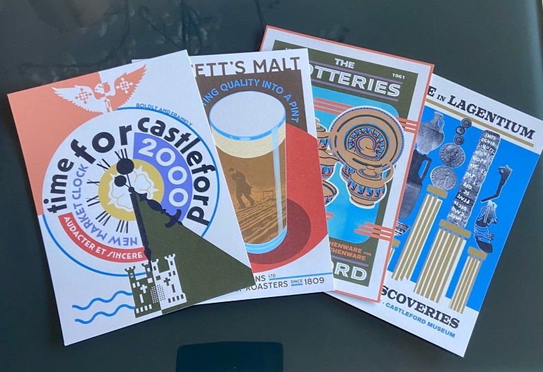 Exclusive to Castleford Library!
32x designs of the subway posters in postcard form are available at the Library for £3 each.