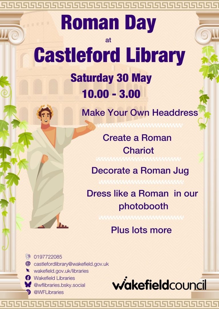 Make your own headdress
Create a Roman Chariot
Decorate a Roman Jug
Dress like a Roman in our photo-booth
Plus lots more...